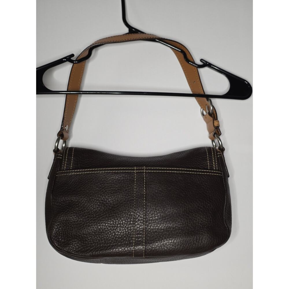 COACH Y2K Chelsea Flap Bag Brown Pebble Leather F12336 EUC - Picture 5 of 16